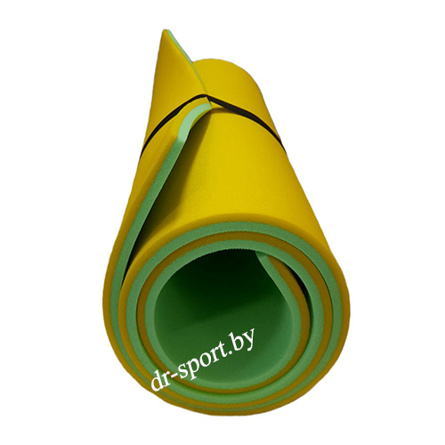 Коврик (пенка) гимнастический/туристический 15*0,6L1.8 салатовый/желтый